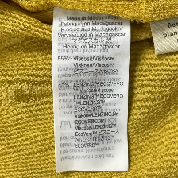 Madewell Shirt Womens XL Raelynn Yellow Wrap Blouse Side Tie Viscose V-Neck - Picture 13 of 16